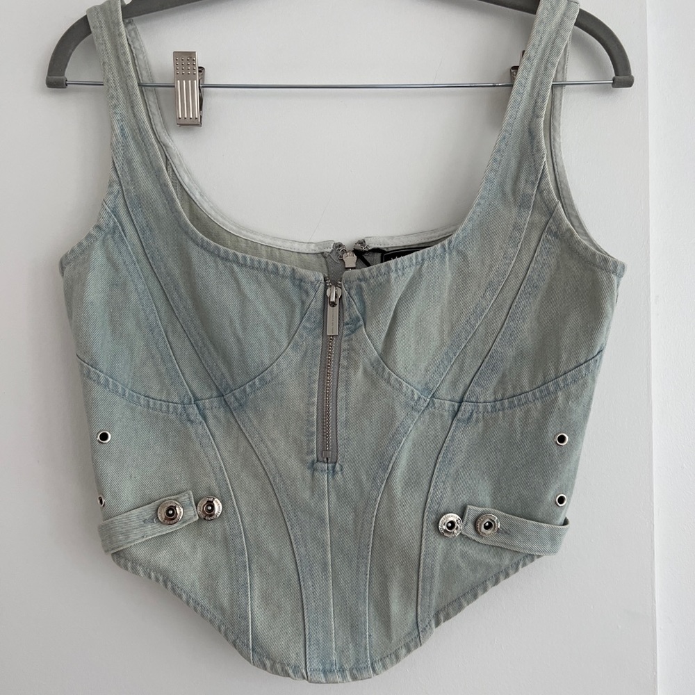 Maniere de Voir Denim Corset Top